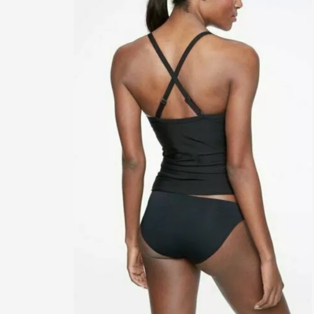 ATHLETA Twist Up Tankini Top Black SWIM Top NWT - Picture 2 of 4